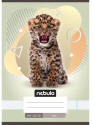 Nebulo Nebulo: Caiet simplu capsat A5, 20-32 file, cu animale - Leopard (SI-AM-A5-12346981)