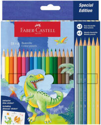 Faber-Castell Faber-Castell: Set de creioane colorate cu dinozauri 18+6 buc (111222)