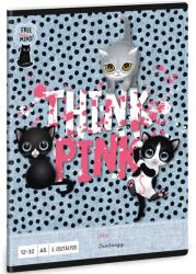 Ars Una Ars Una: Think Pink pisică simpatică caiet cu linii pentru clasa 3-a 32 file A5 (53602855)