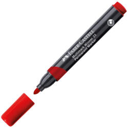Faber-Castell Faber-Castell: Marker permanent roșu pe bază de alcool cu vârf rotunjit (453323)