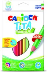 CARIOCA Carioca: Tita maxi triunghi colorat creion 12buc (42791)