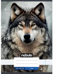 Nebulo Nebulo: Caiet simplu cu copertă A5-20-32 cu model cool - cu lup (SI-VM-A5-12346431)