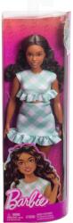 Mattel Barbie: Păpușă Fashionista stilată în rochie în carouri verde-alb - Mattel (FBR37/HYT96) Papusa Barbie