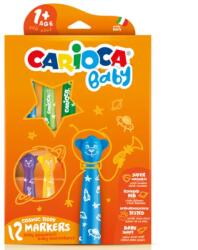 CARIOCA Carioca: Set de 12 markere colorate cu ursuleți pentru copii, lavabile (42816)