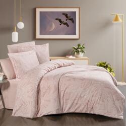 First Choice Lenjerie de pat bumbac satin de lux 6 piese, First Choice, Lucas Roz pudra cu frunze Lenjerie de pat