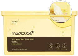  MEDICUBE - Deep Vita C Daily Quick Mask (30 db / 350g) - 1 perces reggeli folthalványító és ragyogásfokozó dobozos maszk