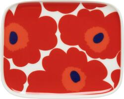 Marimekko Farfurie pentru gustări Unikko 15 x 12 cm, alb-roșu (063436-001)