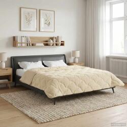 vidaXL Teljes éves takaró Sövényes Krém 200 x 220 cm 42026297 (42026297)
