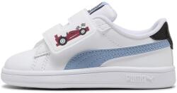 PUMA Puma, Smash 3.0 Racing Crew tépőzáras mintás sneaker, Fehér, Halványkék, 27 EU (408386-01-9)