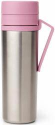 Brabantia Make & Take Insulated Flask duplafalú termosz 500 ml, hideg és meleg italok számára, szivárgásmentes, fogantyúval, r. m. acél, rózsaszín-lila (BR244889)