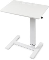 Onuvio Pneumatikus emelésű, magasságban állítható asztal kerekekkel, 60×40 cm asztallap, 66-90 cm magasság, oldalasztal ágyhoz vagy kanapéhoz - Onuvio® - Fehér