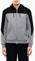Giorgio Armani férfi cipzáras pulóver, train athletic colour block m hoodie fz br, 7M002402-AF10377-U8085, L INTL, Szürke (7M002402-AF10377-U8085_L)