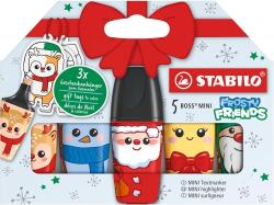 STABILO Textmarker Stabilo Boss mini Frosty Friends Christmas, 5 culori/blister SW07053210