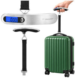 Trizand Digitális bőröndmérleg és hordozható akasztós kézi mérleg LCD kijelzővel, elemmel, 50 kg