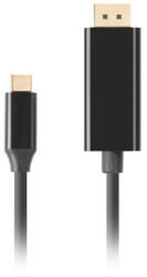 Lanberg CA-CMDP-10CU-0018-BK DisplayPort 1.2 (M) - USB Type-C (M) UHD 4K CU fekete aranyozott DisplayPort kábel 1, 8m