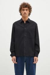 Norse Projects ing gyapjú keverékből Carsten Cotton Wool LS Shirt - fekete M