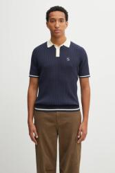 Filling Pieces pamut póló Fine Knit Polo - sötétkék L