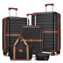 Konofactory Fekete 5 részes prémium poggyászszett „Harder - M, L, XL (S592set5in1-black-HU)