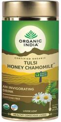 Organic India Tulsi Honey Kamilla bazsalikom, méz és kamilla laza tea védekezés, vitalitás 100 g