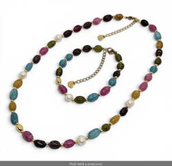 Borealy Set colier si bratara cu perle de cultura si pietre semipretioase (CAD-1298)