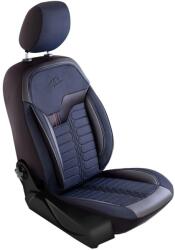 Panda Set Huse Scaune Auto pentru Volkswagen Vento - Panda Londra, cu fermoare pentru bancheta rabatabila, albastru - negru , 11 piese