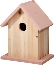 Excellent Houseware Casuta pasari Noah, lemn, roz, 16x11x20 cm