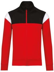 Proact Unisex melegítő felső cipzárral, Proact PA390, Sporty Red/Black, S (pa390sre/bl-s)