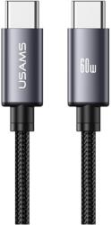 USAMS U91 töltő- és adatkábel, USB-C - USB-C, 60W, 3A, 1m, fekete