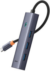 Baseus UltraJoy Series 5in1 USB-C HUB elosztó adapter / dokkoló, szürke (HDMI 4K@30Hz + 4x USB 3.0) (B00052809813-00)