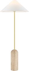 COSMOLIGHT Lampadar Loxley F01463BR-WH, 1xE27, corp în nuanță de alamă, abajur alb (COSF01463BR-WH)