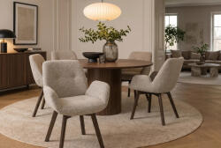Yanisin Design forgószék Yanisin taupe szürkésbarna bouclé