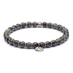 Antracite Brățară cu Labradorit Gri și Argint 925, 6mm - ANTRACITE Freedom