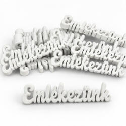  Emlékezünk felirat fehér 6cm 12db/cs - kosarbolt