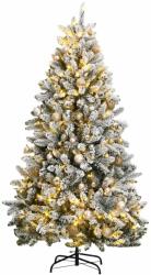 vidaXL Brad de Craciun artificial 300 cm cu 300 LED-uri, globuri si zapada (3210160)