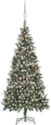 vidaXL Brad Craciun artificial pre-iluminat globuri/conuri pin, 210 cm GartenMobel Dekor (3077849)