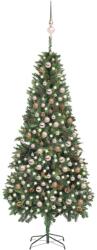 vidaXL Brad Craciun artificial pre-iluminat globuri/conuri pin, 210 cm GartenMobel Dekor (3077846)