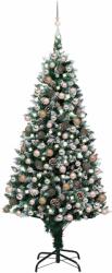 vidaXL Brad Craciun artificial cu LED-uri/globuri/conuri pin, 240 cm GartenMobel Dekor (3077619)