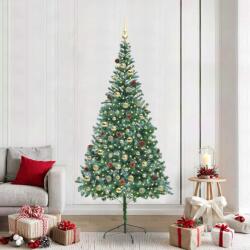 vidaXL Brad de Craciun artificial cu 300 LED Verde 210 cm PVC si Otel GartenMobel Dekor (3396727)