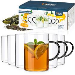 Vilde 6x Egyenes kávés pohár tea ital szett pohár szett 290ml (5900670122888)