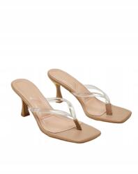 Shein bézs magassarkú flip-flop papucs S06 37
