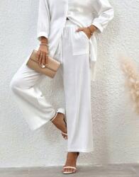 Shein Fehér Egyenes Szárú Nadrág 81S PK01__M