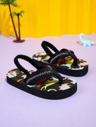 Shein Fekete Mintás Papucs Gumis Bebújós Lapos Mintás Shein Nyomtatás 26