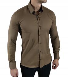 EGO MAN Alkalmi ing slim fit klasszikus oxford szerkezet barna EGO03 3XL