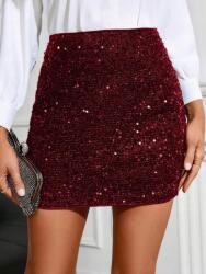 Shein Piros Flitteres Mini Szoknya 1OS S06__XL