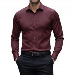  slim fit ing klasszikus bordó-5 szatén sima elegáns EGO04 L