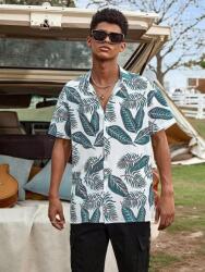 Shein Fehér Klasszikus Oversize Ing Levél Mintás Rövid Ujjú Shein S