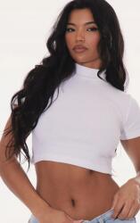 Prettylittlething Fehér Klasszikus Bordázott Crop Top Rövid Ujjú Prettylittlething 34