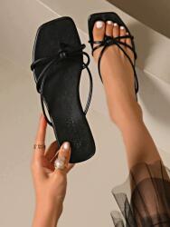 Shein Fekete Flip-flop Papucs Lapos Sarokkal Casual S06__41