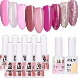 AlleLac 9x Hibrid lakk Allelac 6g Pinks Pink Base Top Set Rózsa (Zestaw Lakierów Hybrydowych Na Karnawał)