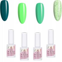 AlleLac 4x Hibrid lakk Allelac 6g Greens Zöld 4in1 Neon Tengeri Szett (Zestaw Lakierów Hybrydowych Na Wiosnę)